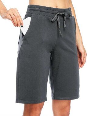 Willit Stretch Women's Shorts 10" Cotton Bermuda Shorts Bluish Violet - XL